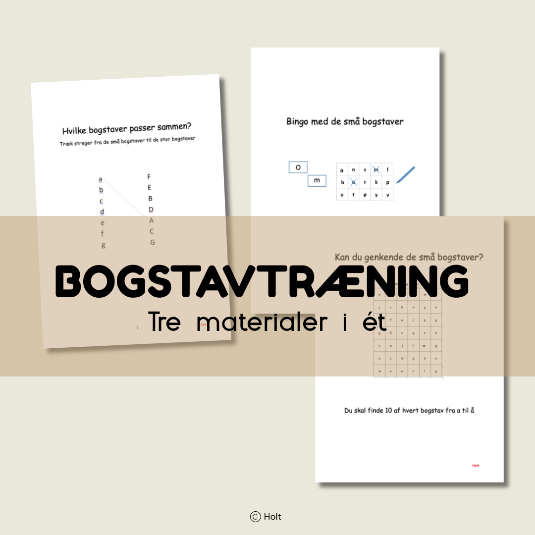 Bogstavtræning (tre materialer i ét)