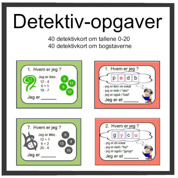 Detektivopgaver - tal og bogstaver