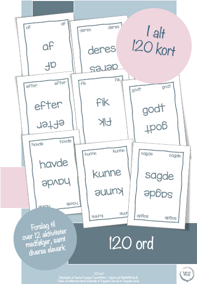 120 ord kort (blågrøn)