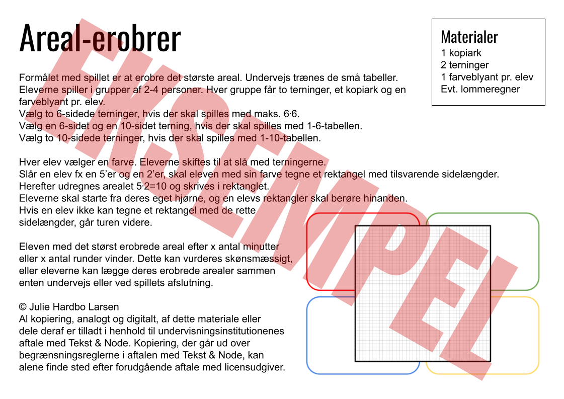 MULTIPLIKATION Areal-erobrer-spil - Billede 3