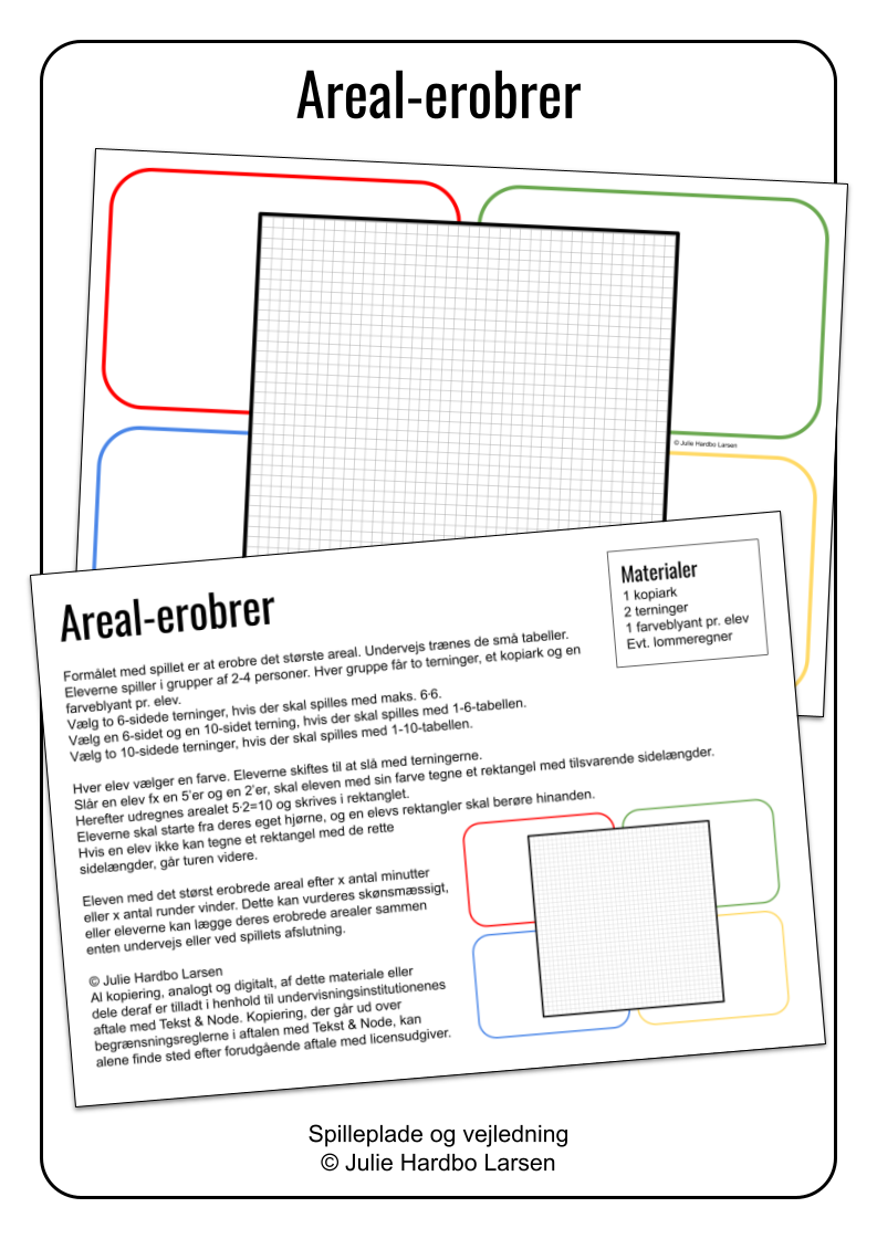 MULTIPLIKATION Areal-erobrer-spil
