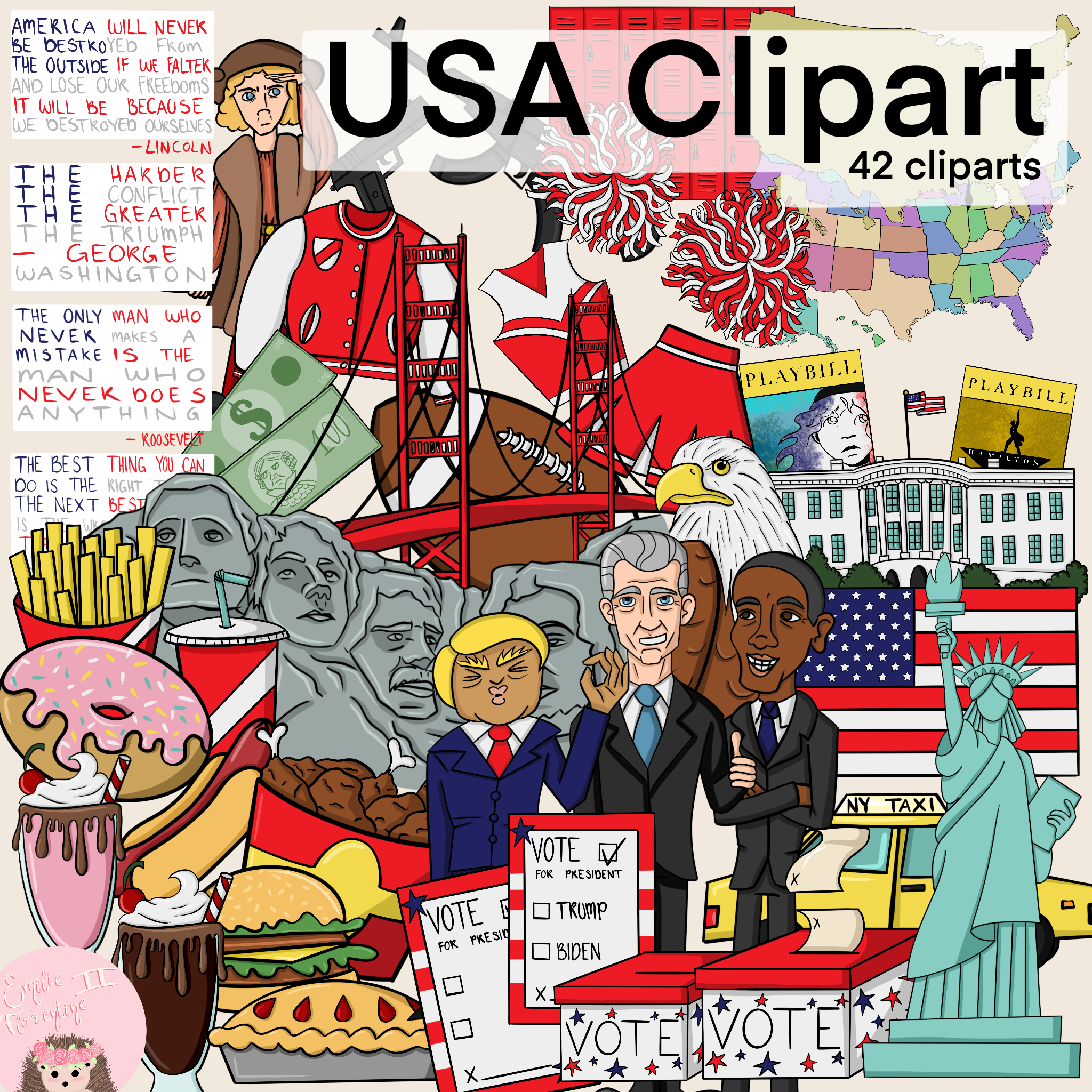 USA Pakke | Clipart | Farve