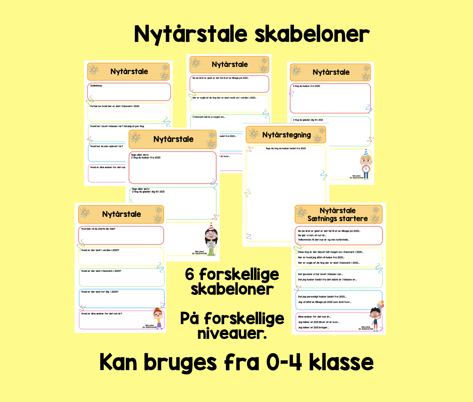 Nytårstale-skabeloner (indskoling)