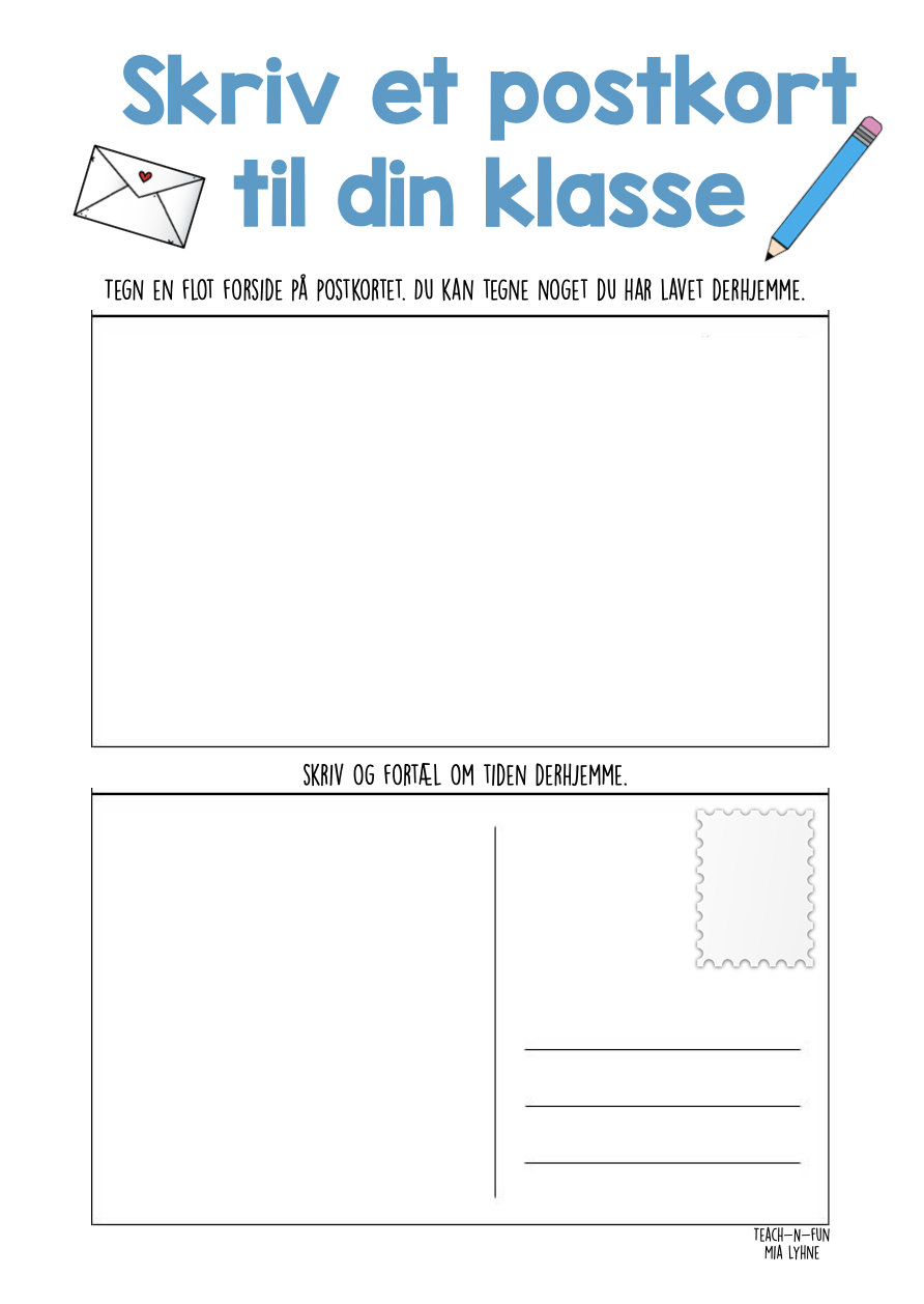 Uenighed at tiltrække Kassér Skriv et postkort - hjemmeskole - Bubbleminds