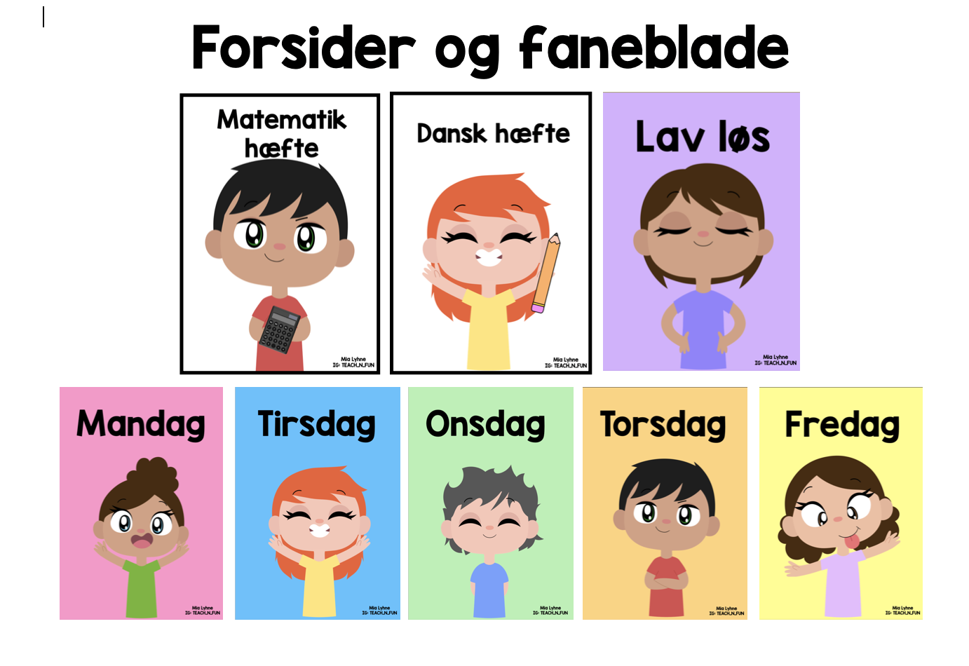 Forsider med ugedage