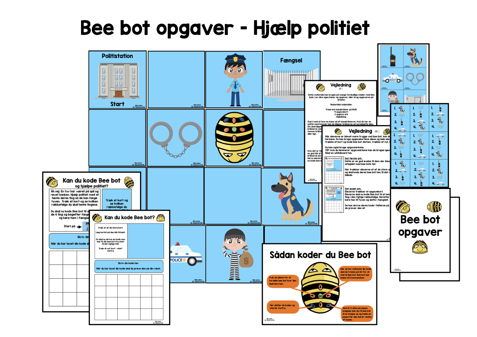 Bee bot opgaver - Hjælp politiet