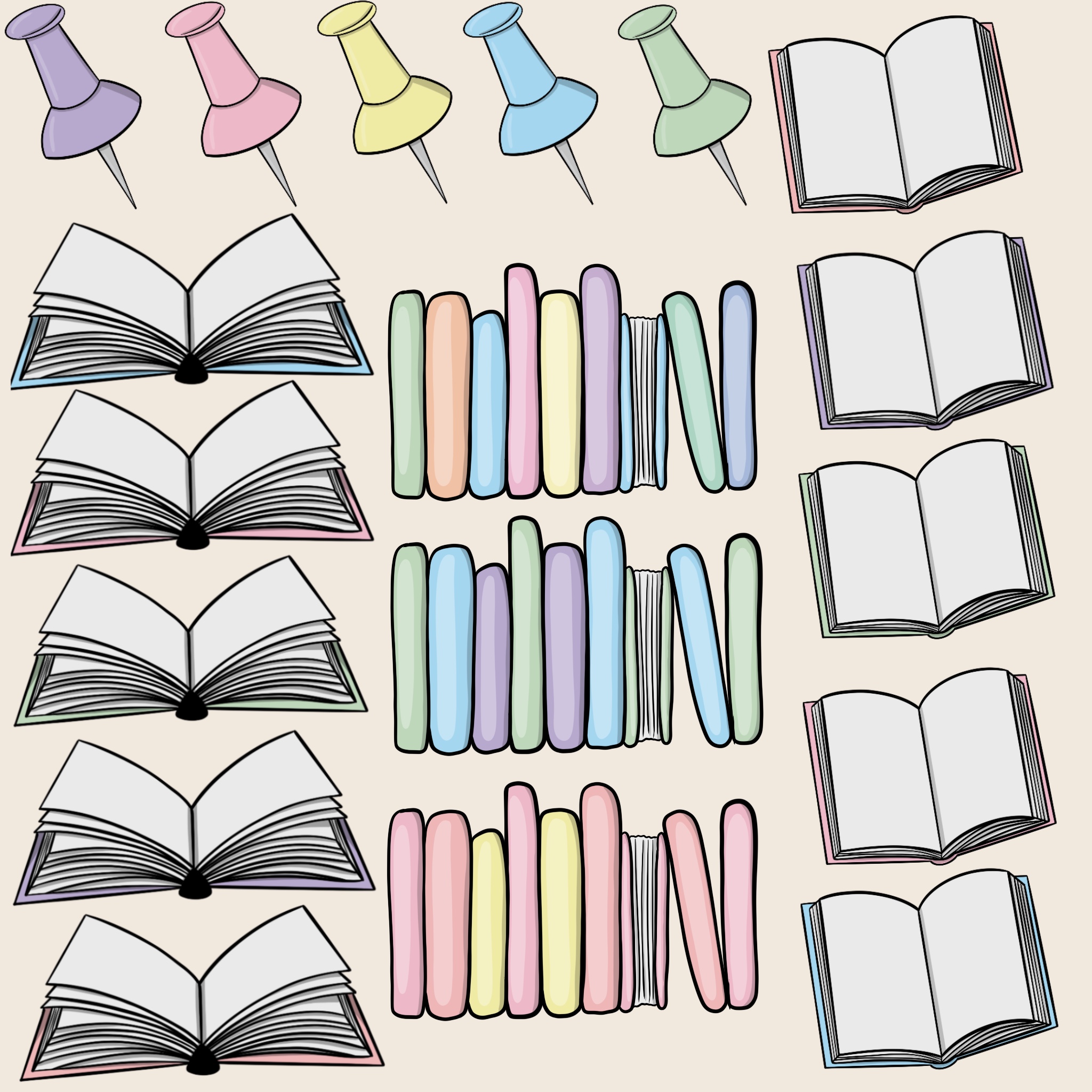 Skoleredskaber | Clipart | Farve | MEGA pakke - Billede 2