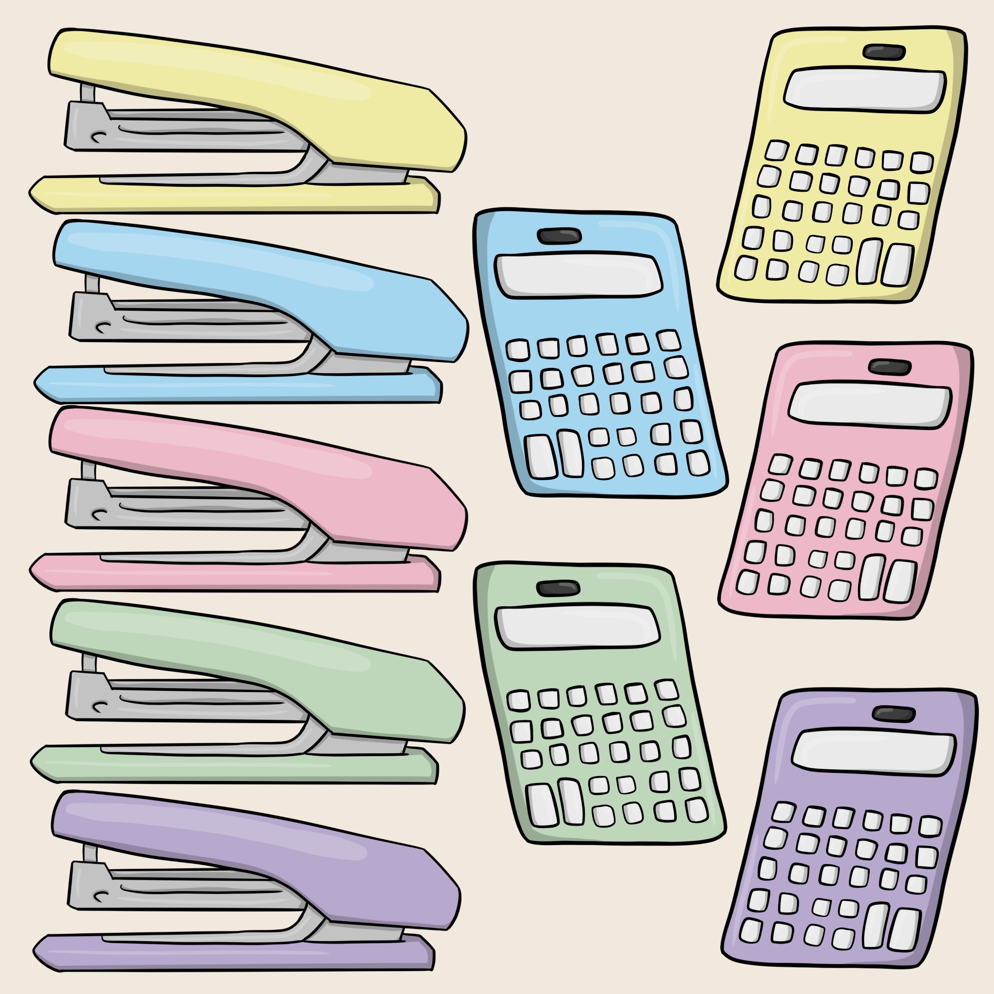 Skoleredskaber | Clipart | Farve | MEGA pakke - Billede 6
