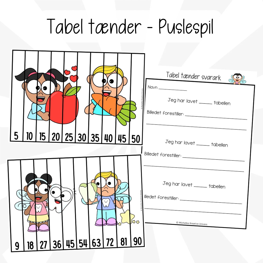 Tabel tænder - Puslespil