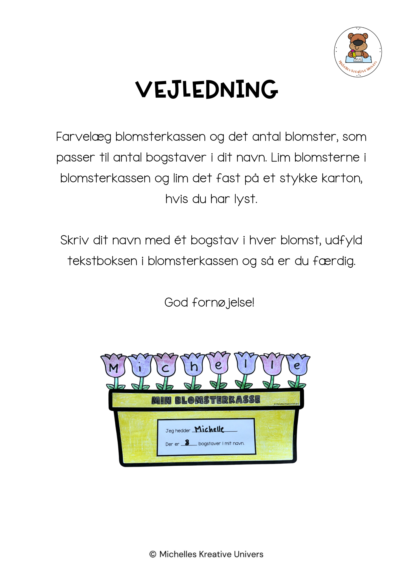Navne krea aktivitet: Min blomsterkasse - Billede 3