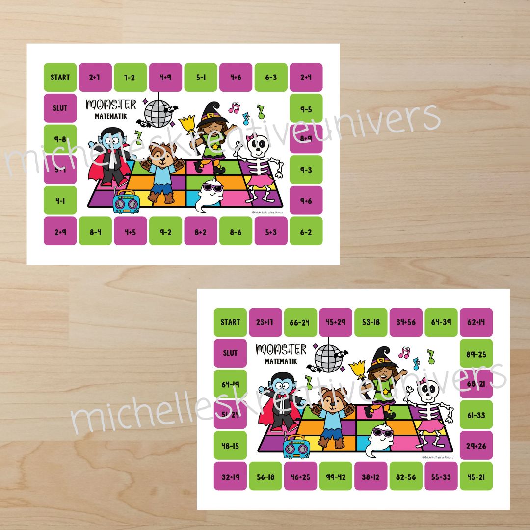 Monster matematik spilleplader - Billede 2