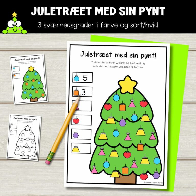 Pynt Juletræet med sin pynt 2D former
