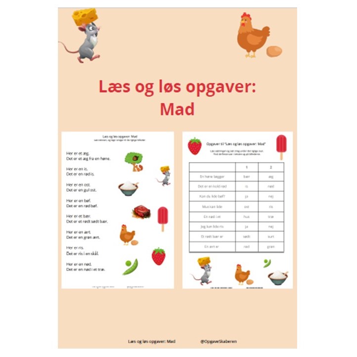 Læs og løs opgaver: Mad