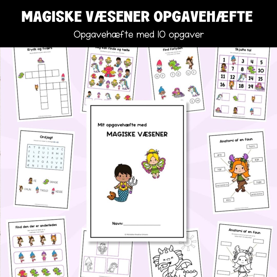 Magiske væsener opgavehæfte