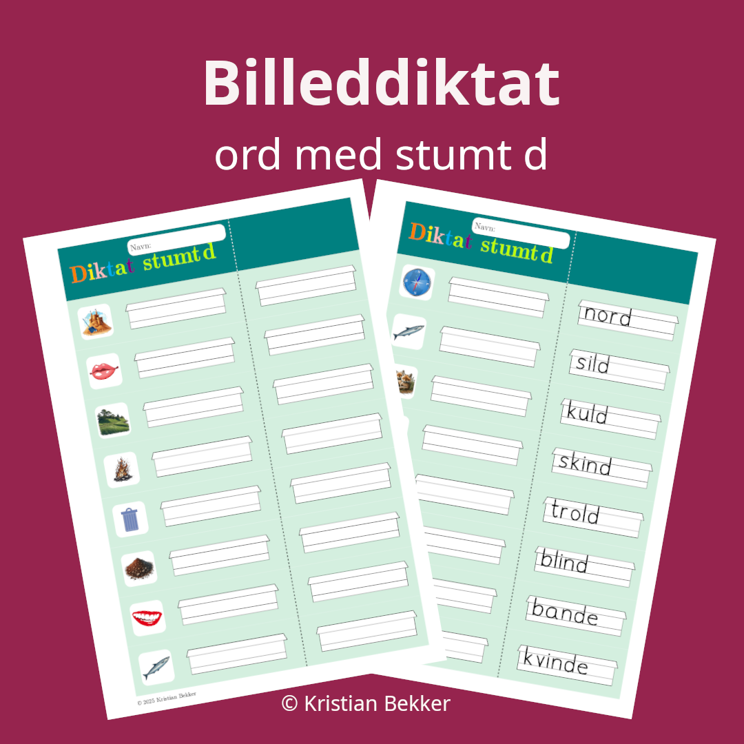 Diktat med billeder (stumt d)