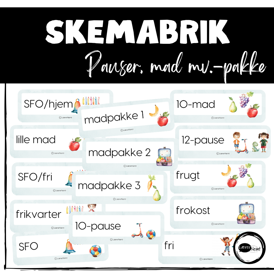 Skemabrik: Pauser, mad mv.-pakke