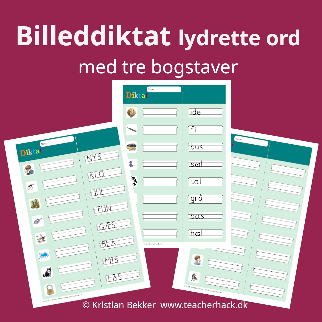 Diktat med billeder (3 bogstaver lydret) - Billede 2