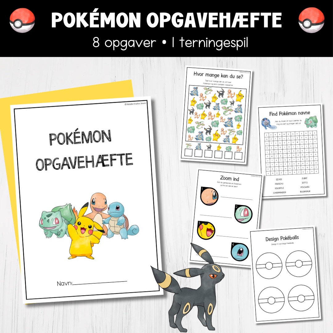 Pokémon opgavehæfte