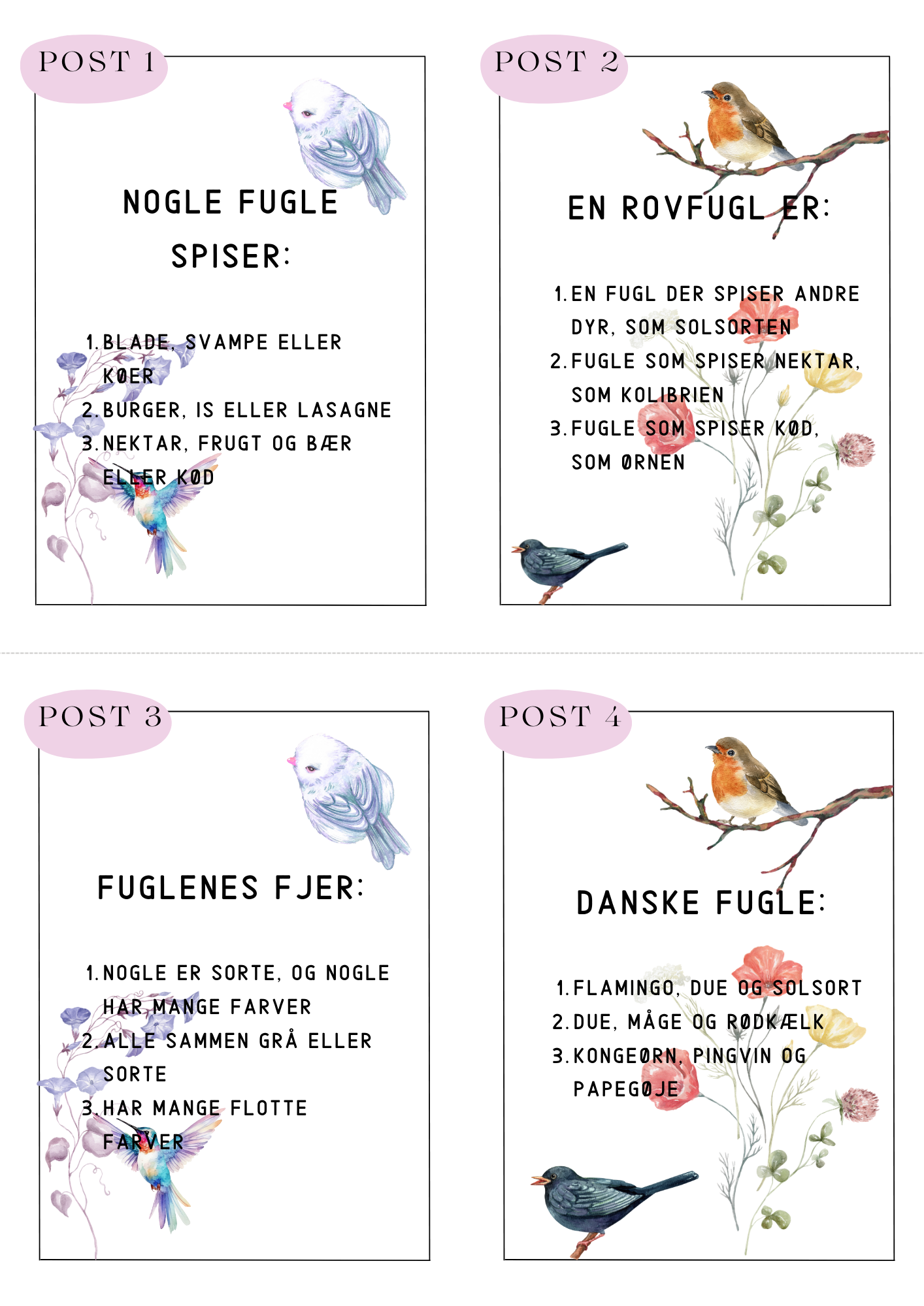 Postløb - fugle - Billede 4