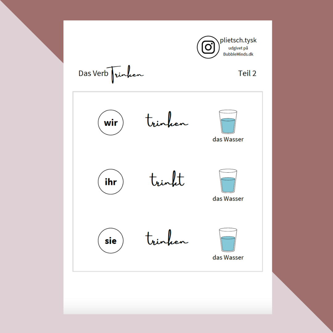 TYSK ORDFORRÅD Verb trinken - Billede 2