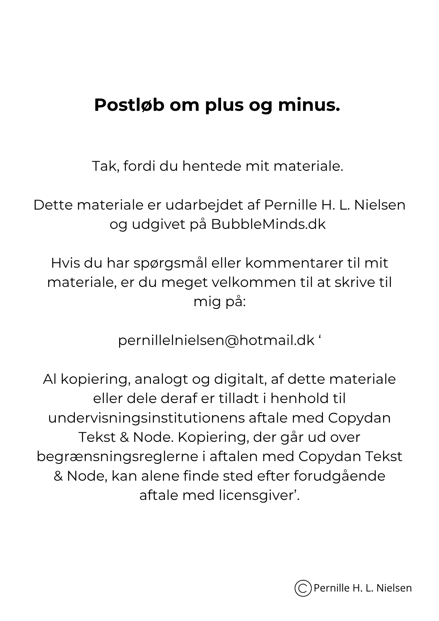 Postløb - med plus og minus - Billede 2