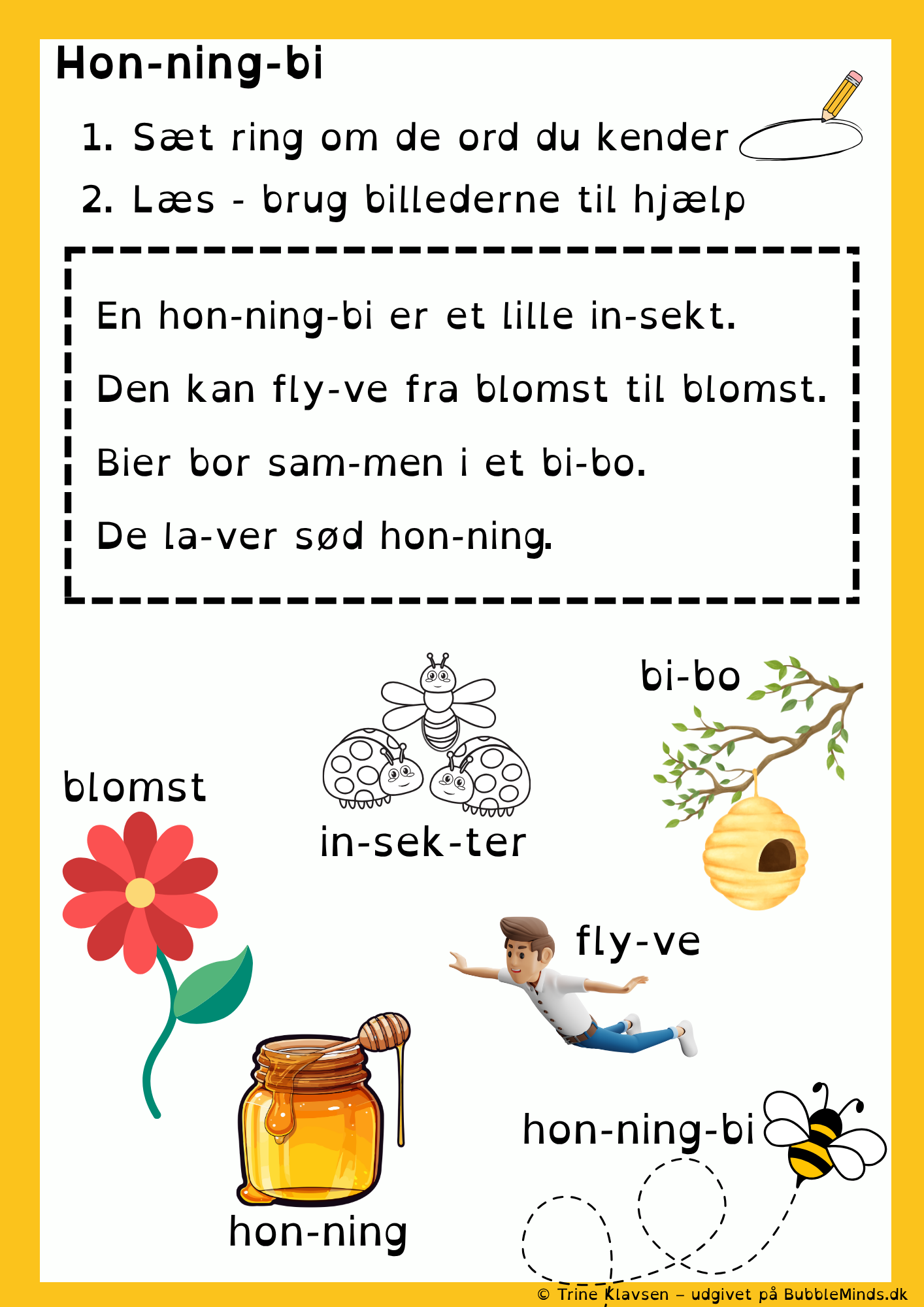 Den lille bog om honningbien - en læsebog med opgaver - Billede 5