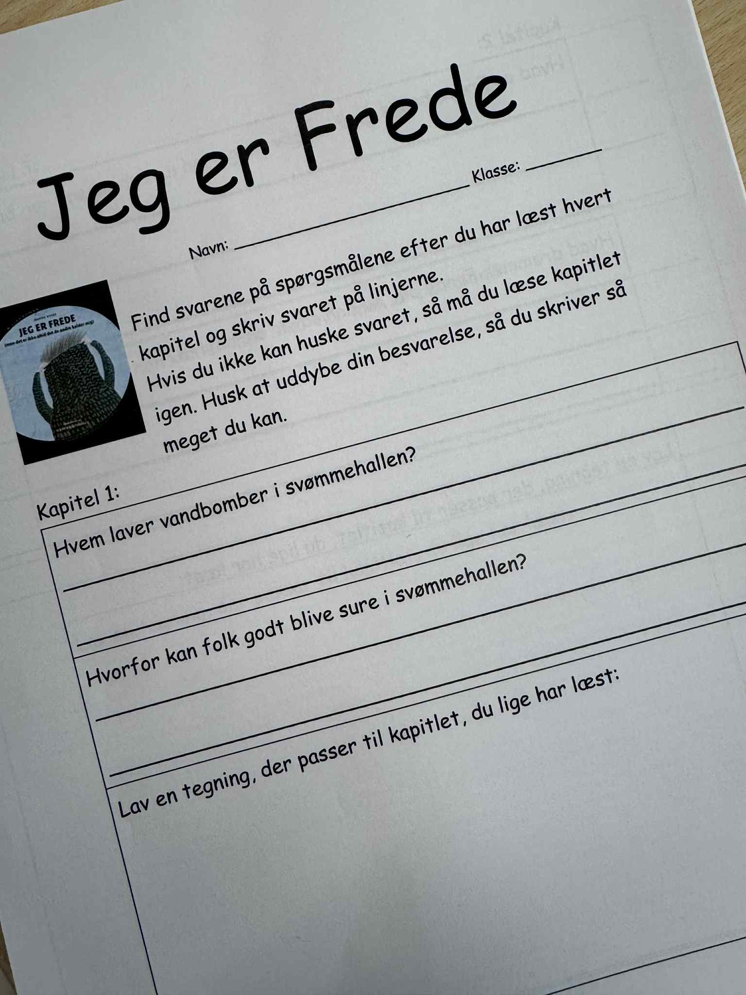 Opgavesæt til bogen 'Jeg er Frede'