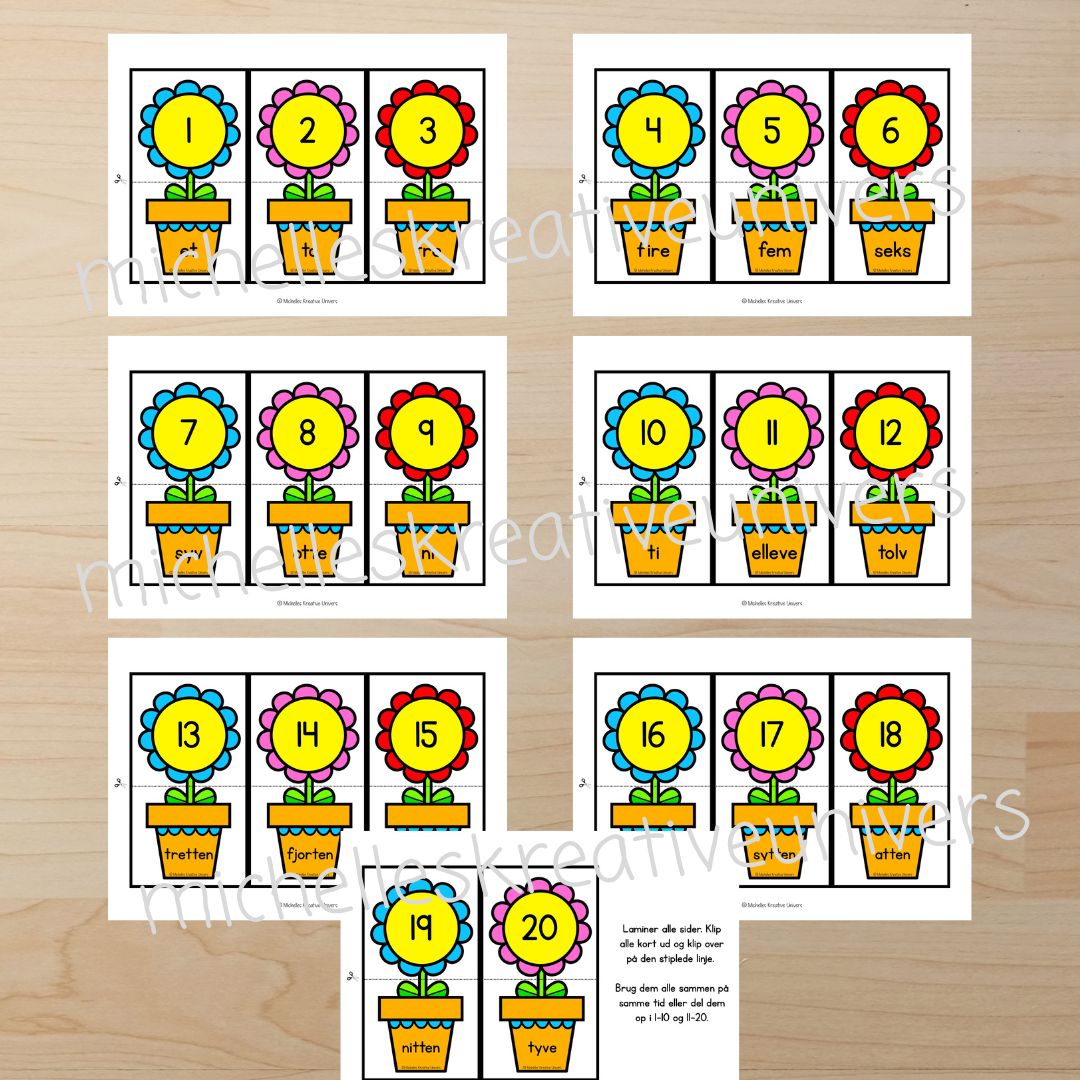 Blomster tal match - Billede 2