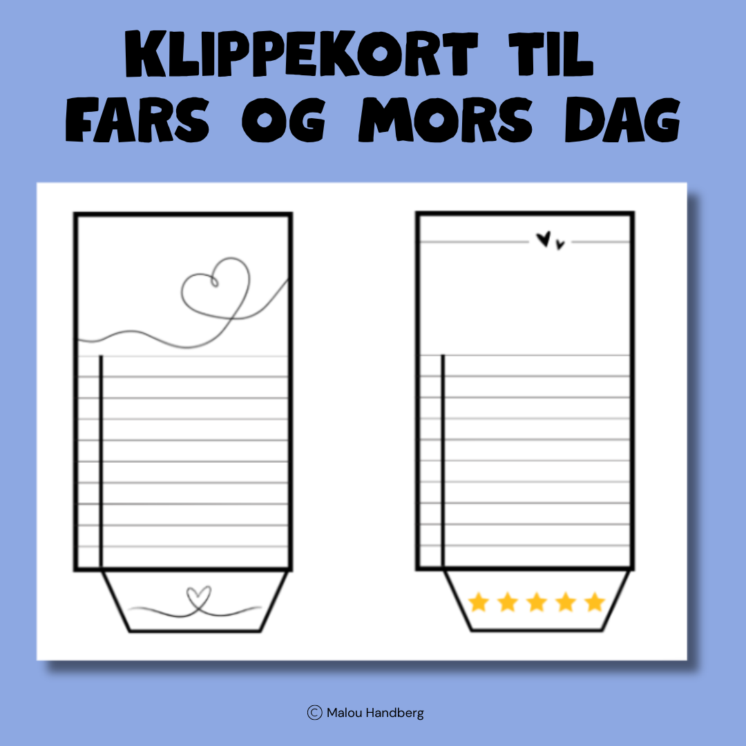 Klippekort til fars og mors dag