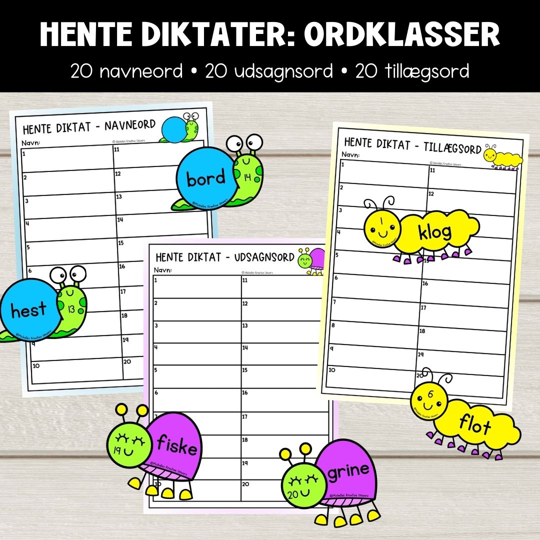 Hente diktater: Ordklasser