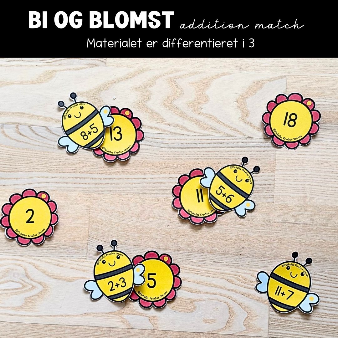 Bi og blomst additionsmatch