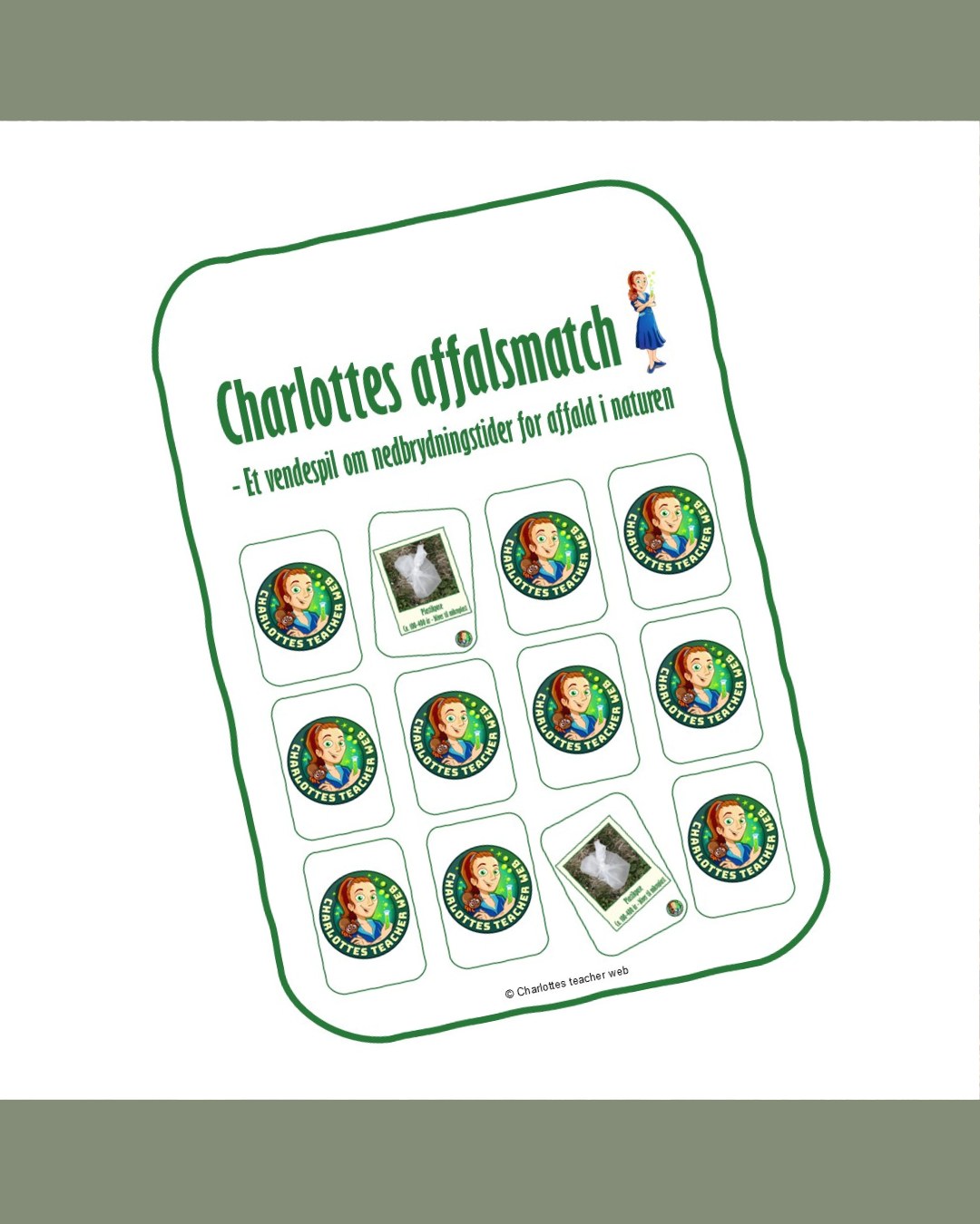 Charlottes affaldsmatch - Et vendespil om nedbrydningstider for affald i naturen - Billede 3
