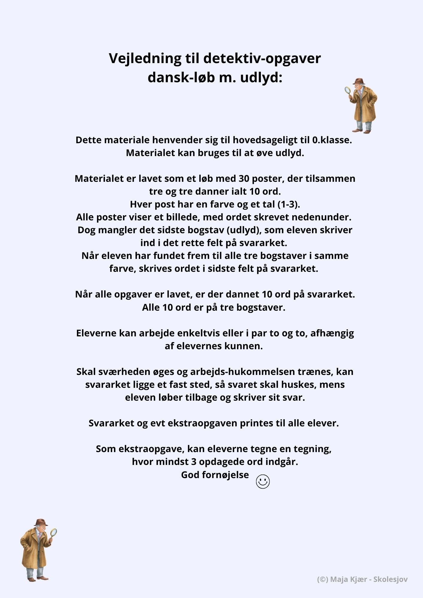 Detektiv-opgaver: Danskløb med udlyd - Billede 2
