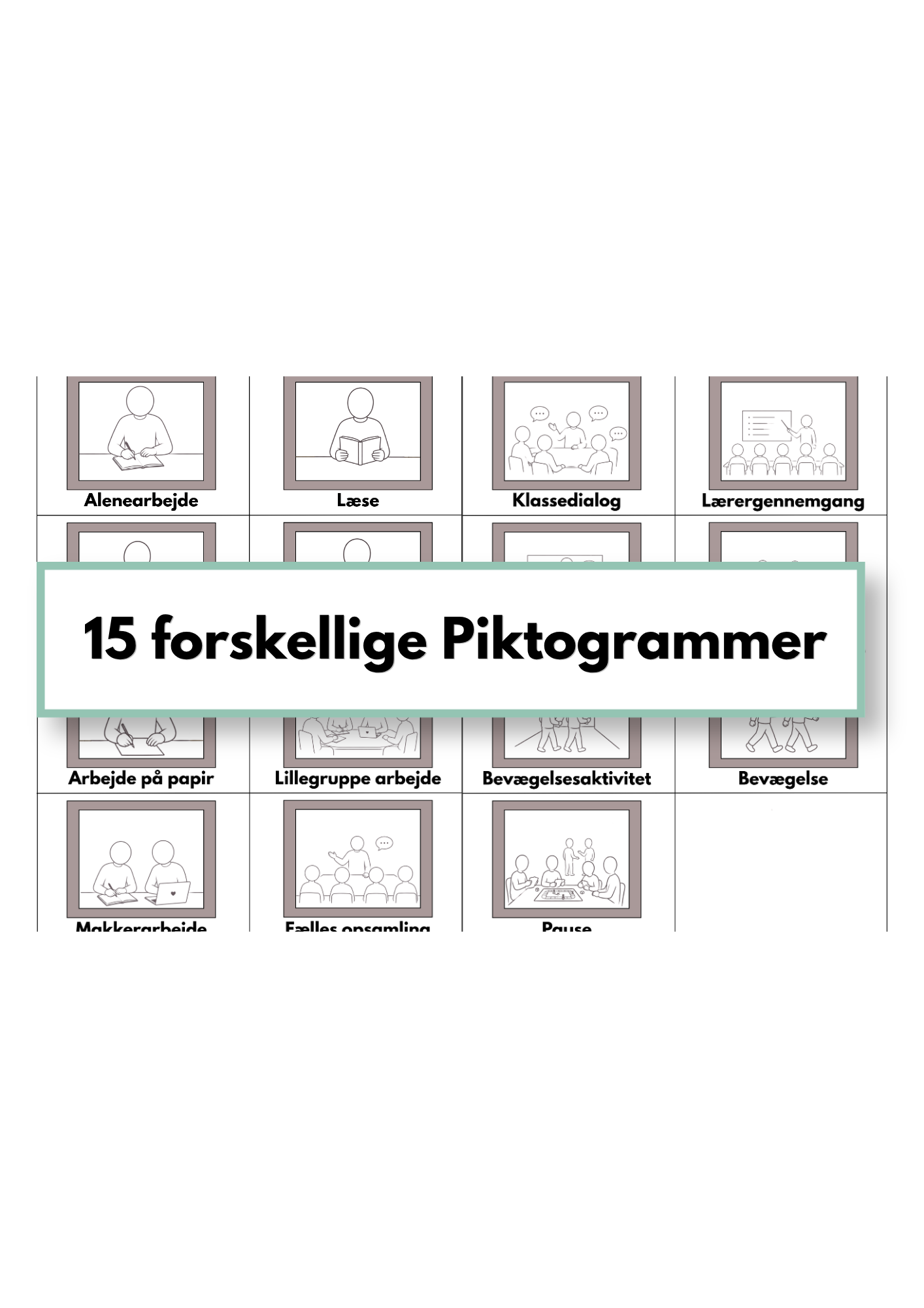 Minimalistiske klassepiktogrammer til print - Billede 5