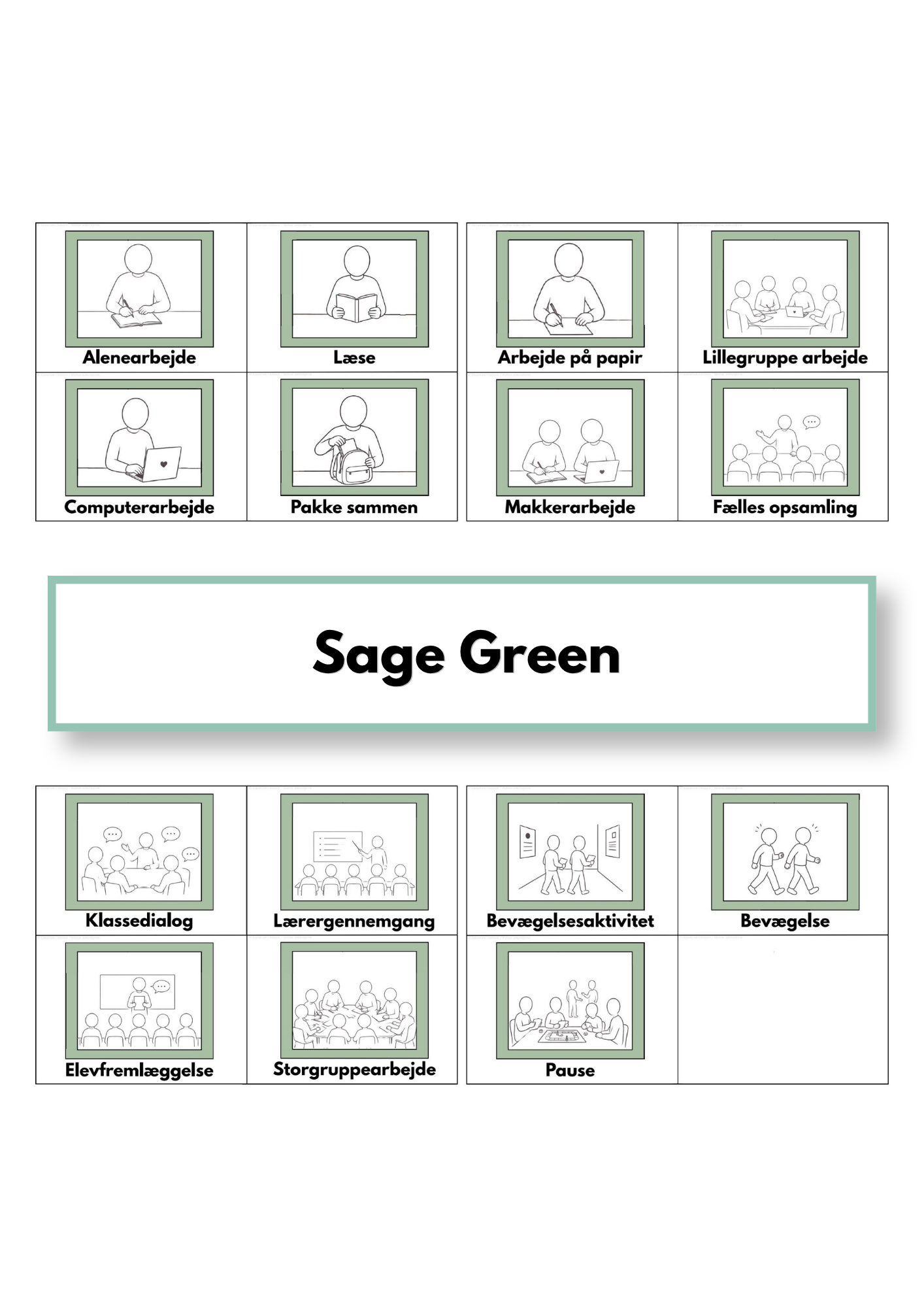 Minimalistiske klassepiktogrammer til print - Billede 6