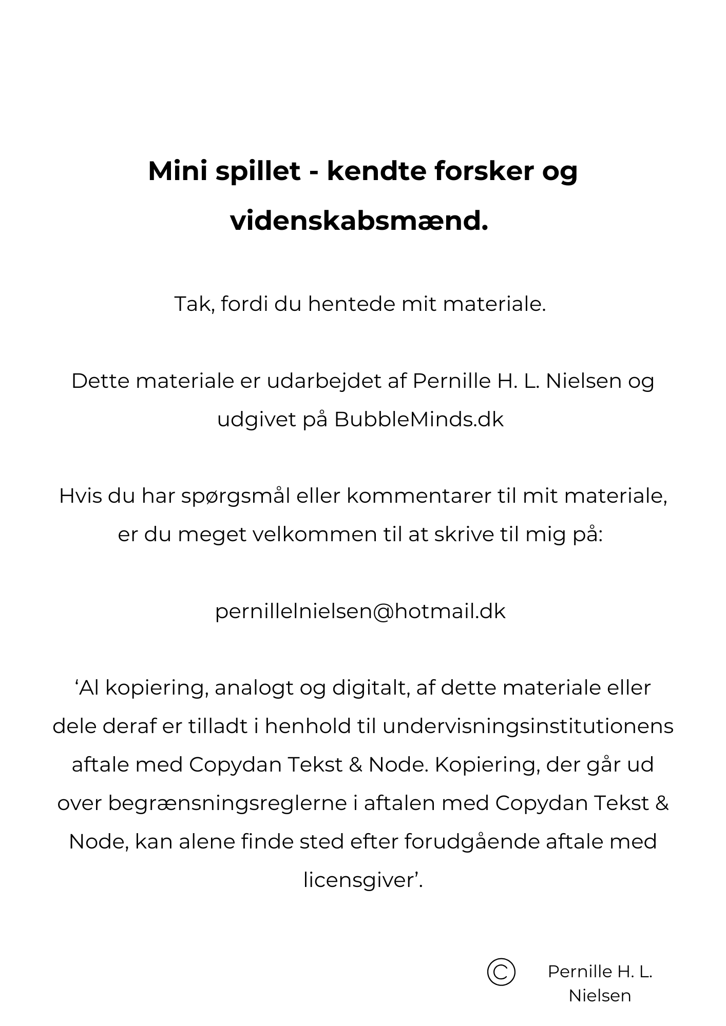 Mini spil - forsker og videnskabsfolk - Billede 2