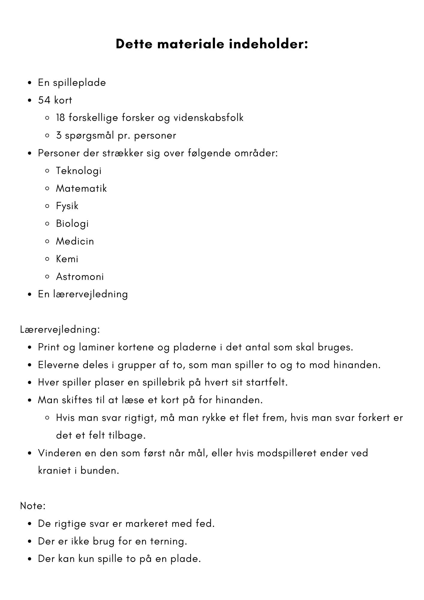 Mini spil - forsker og videnskabsfolk - Billede 3