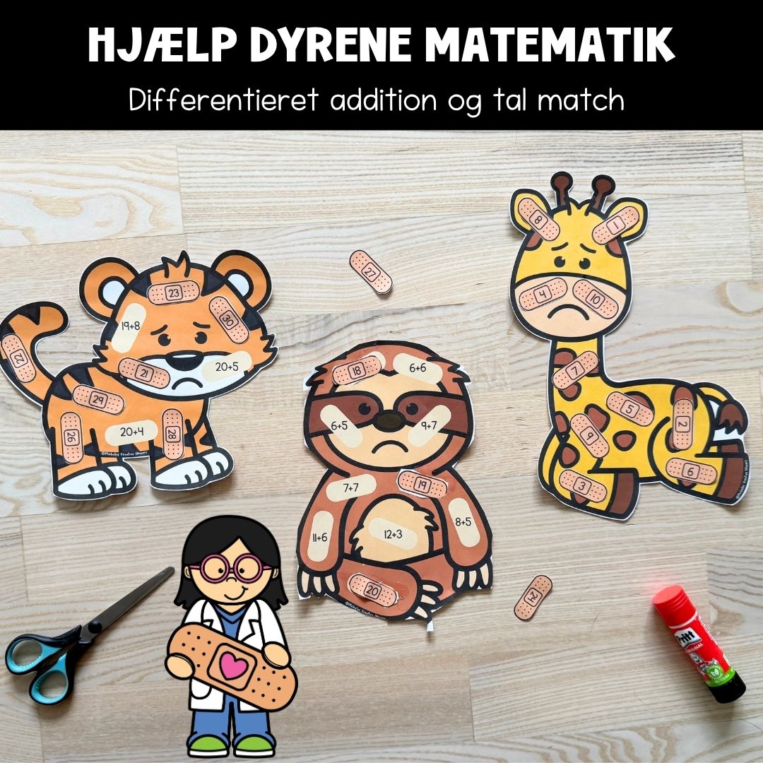 Hjælp dyrene matematik differentieret