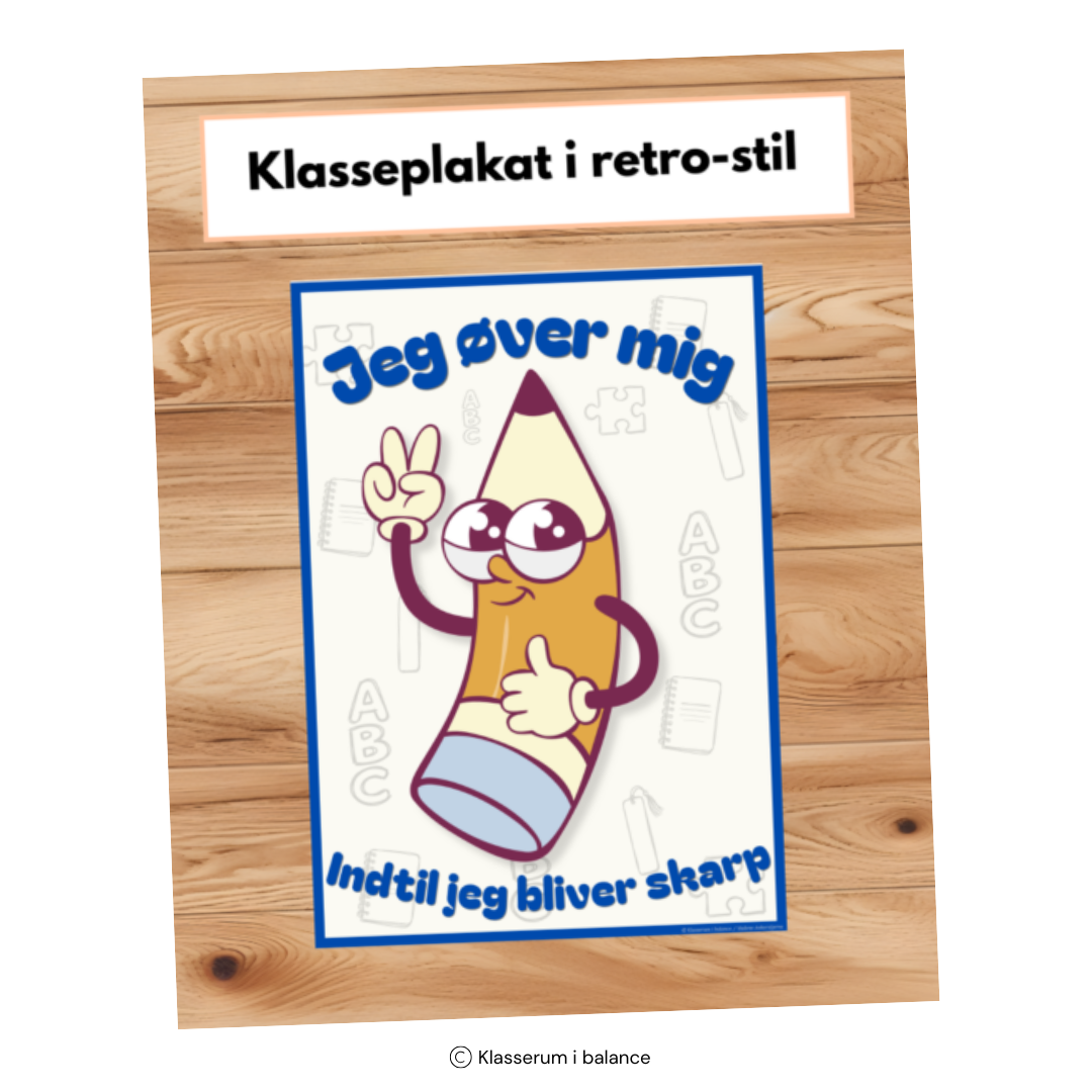 Gratis growth mindset-plakat – "Jeg øver mig"