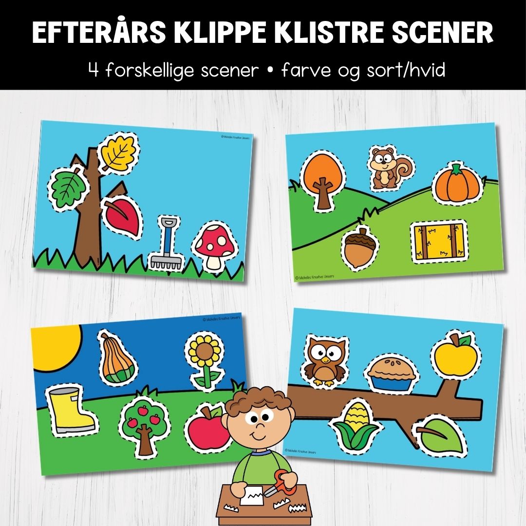 Efterårs klippe klistre scener