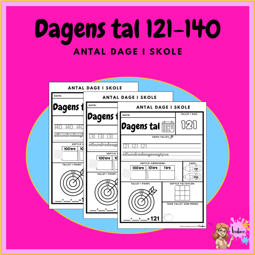 Dagens tal - Antal dage i skole 121-140