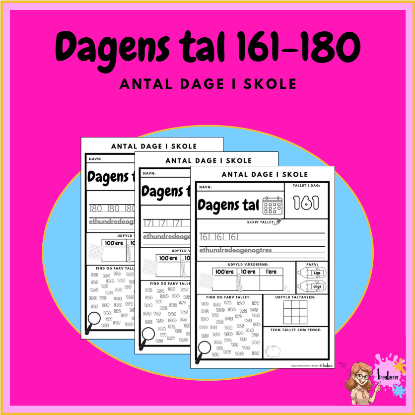 Dagens tal - Antal dage i skole 161-180