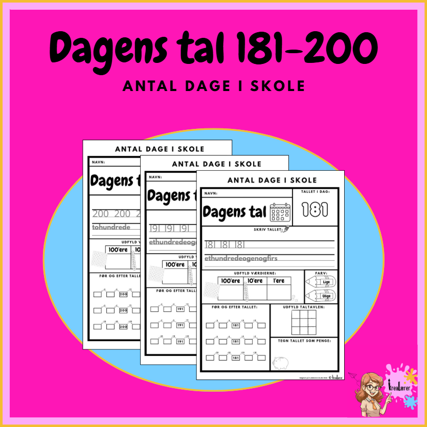 Dagens tal - Antal dage i skole 181-200