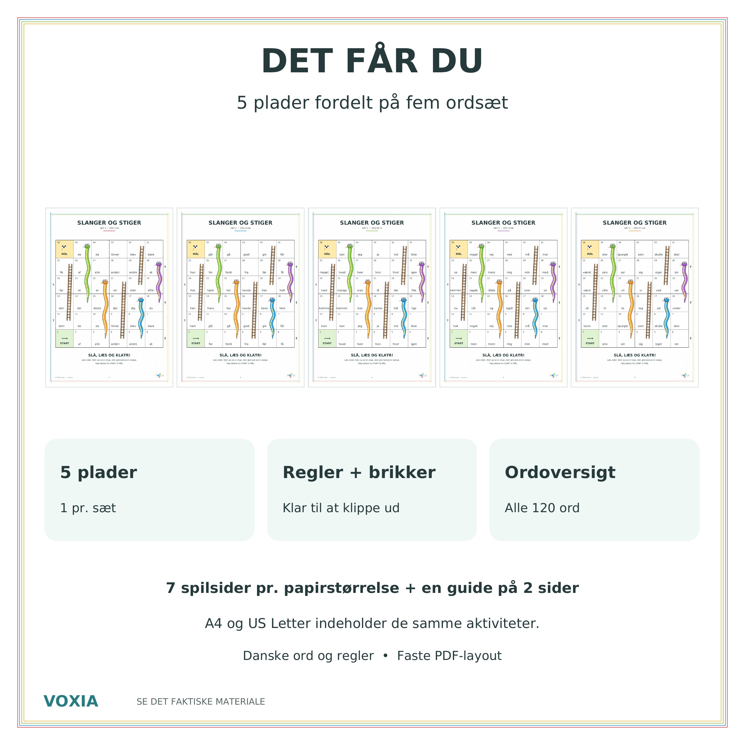 Slanger og stiger – 120 hyppige danske ord - Billede 2