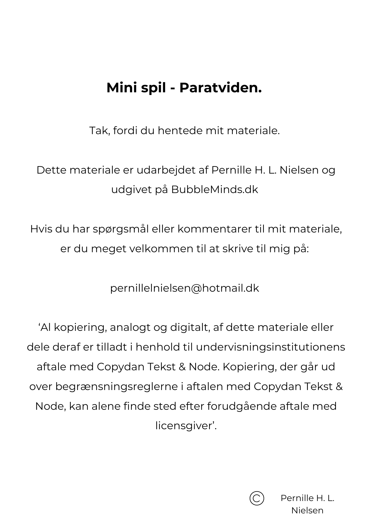Mini-spil - paratspil - Billede 2