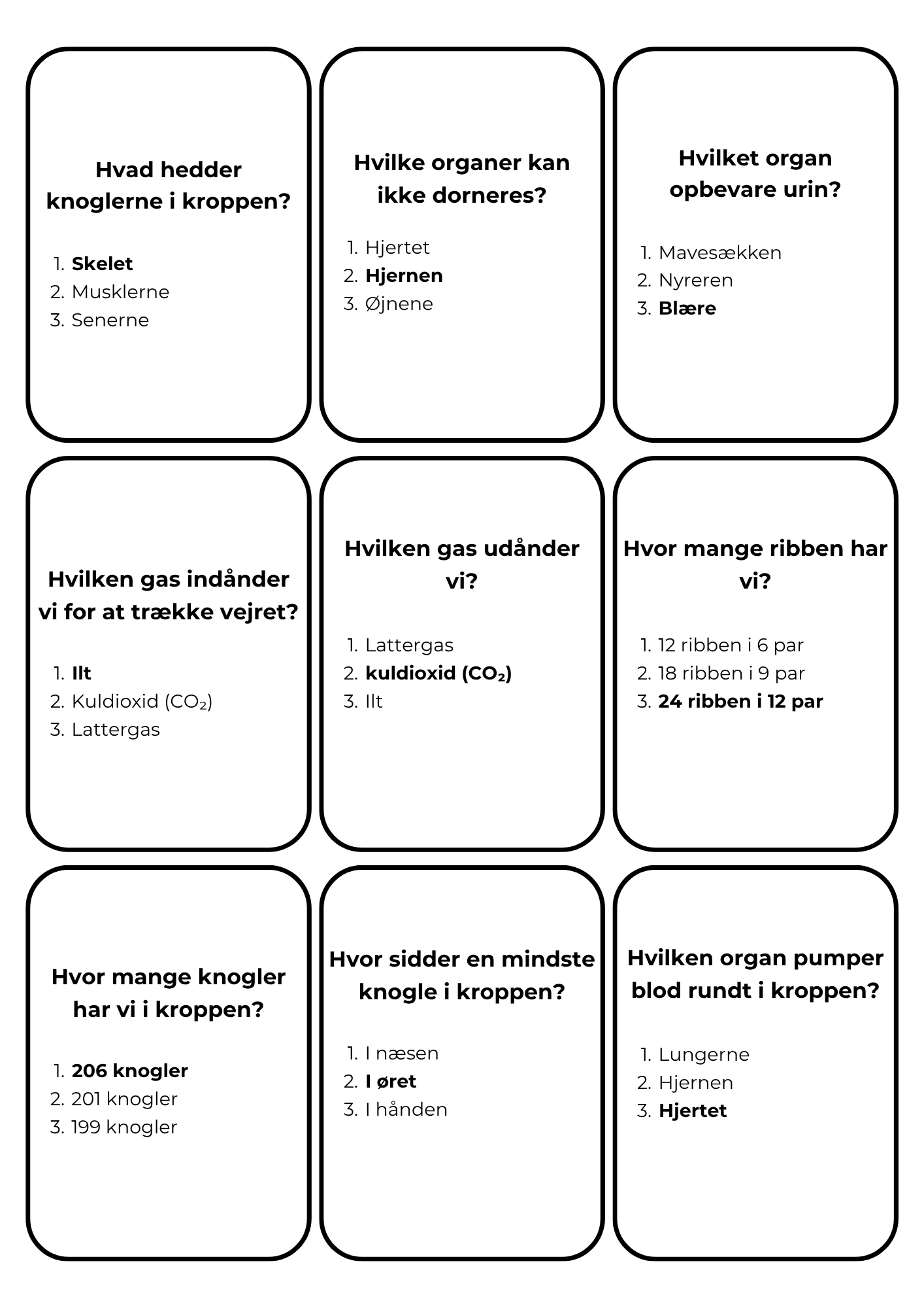 Mini-spil - Anatomi og mennesket - Billede 4