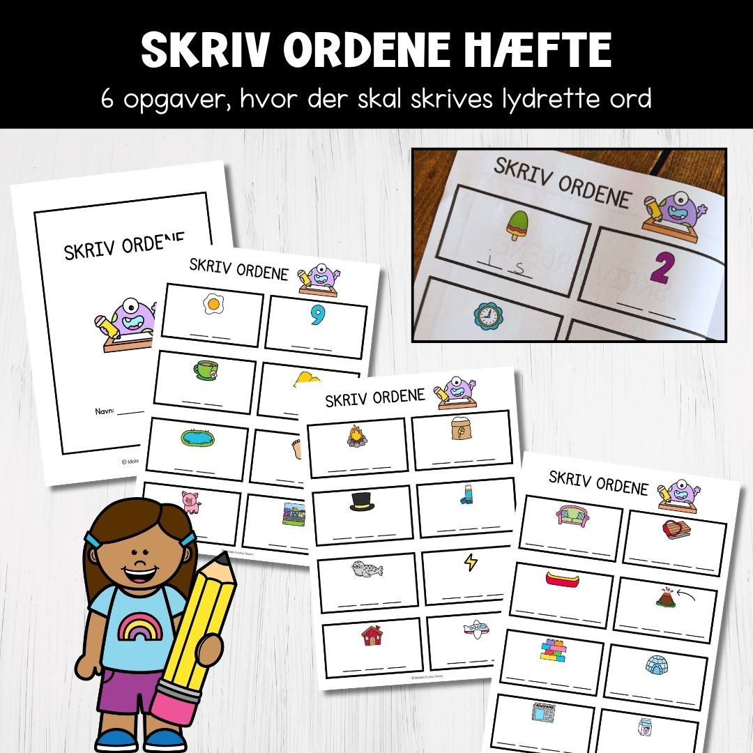 Skriv ordene hæfte