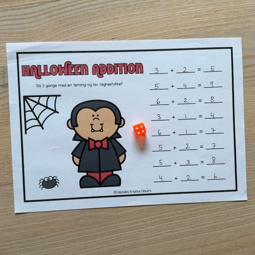 Efterårs- og halloween-additionspil - Billede 5