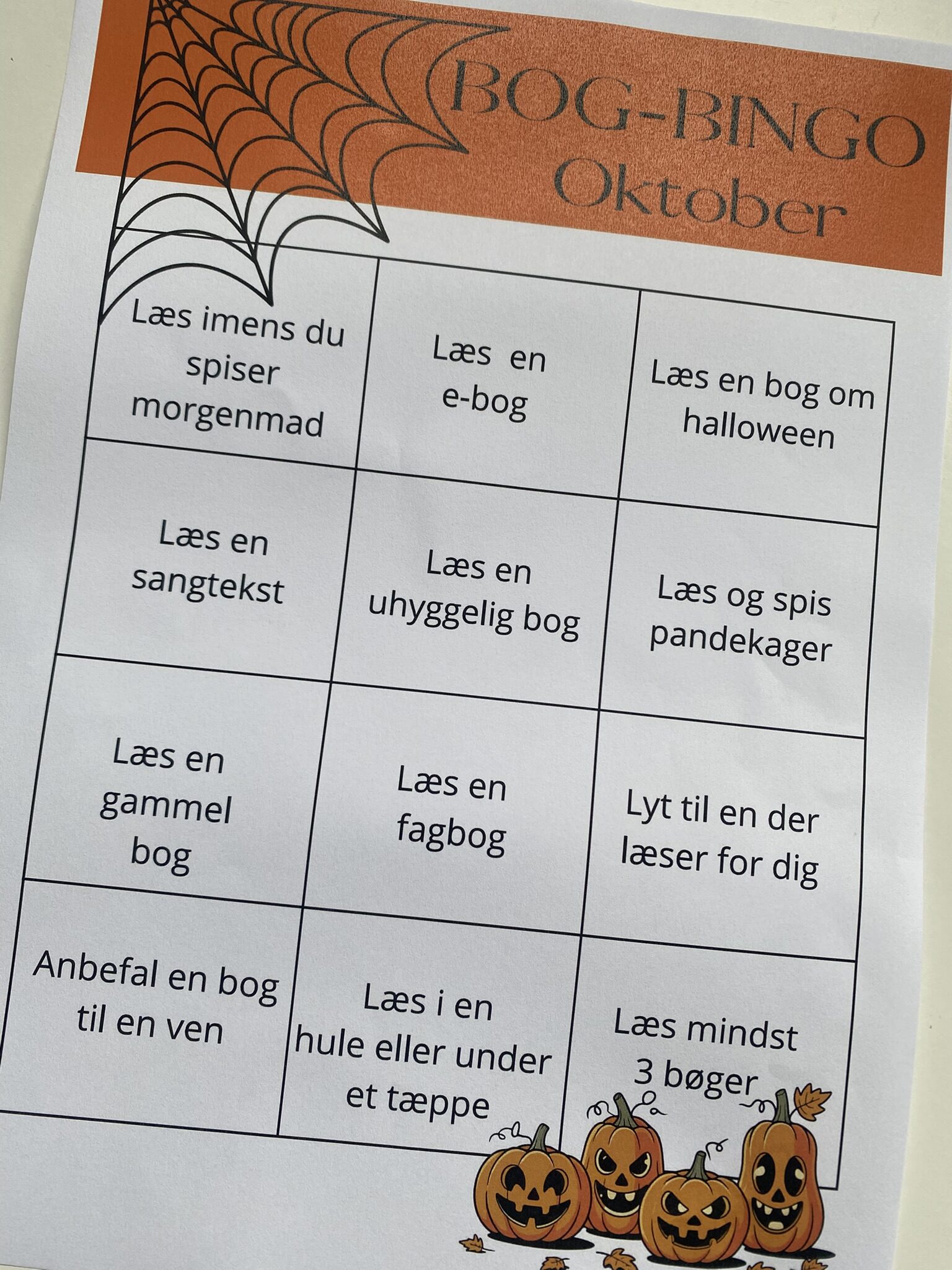 Læse Bingo - oktober