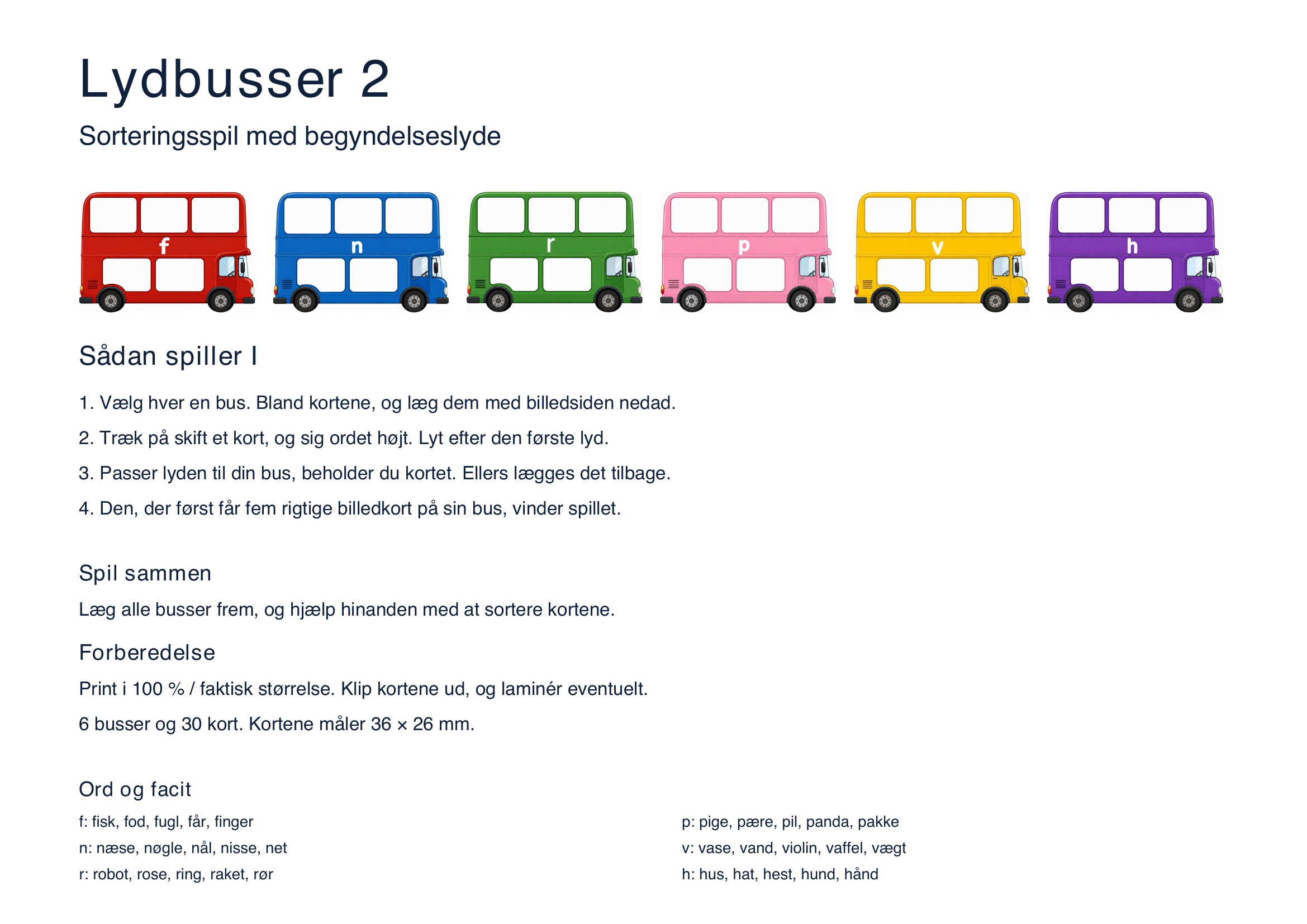 Lydbusser 2 – sorteringsspil med begyndelseslyde